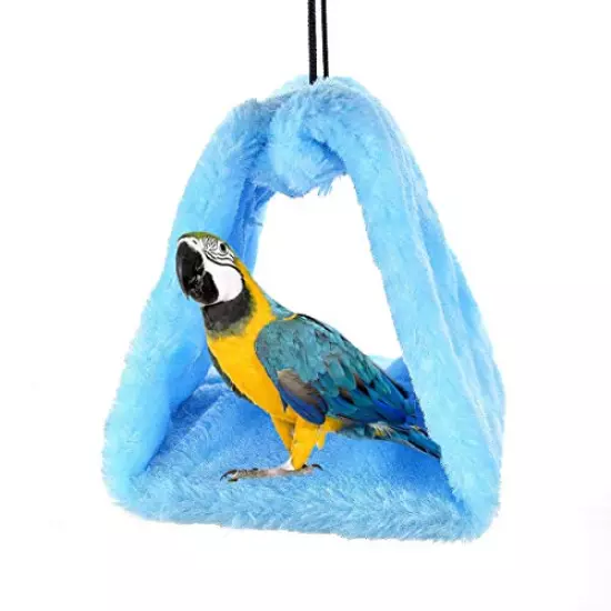 Winter Warm Bird Nest House Shed Hut Hanging Hammock Finch Cage Plush Fluffy Birds Hut Hideaway for Hamster Parrot Macaw Budgies Eclectus Parakeet Cockatiels Cockatoo Lovebird