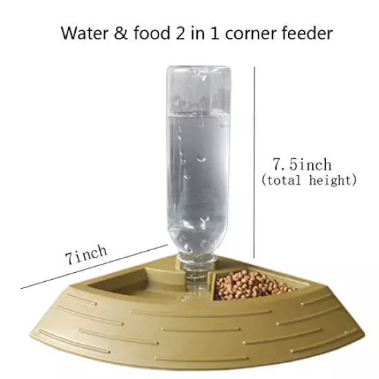 AURTPNUO Reptile Feeder 2in1 Food & Water Feeding Bowls Amphibians Automatic Water Dispenser Terrarium Corner Bowl For Bearded Dragon Gecko Snake Lizard Turtles