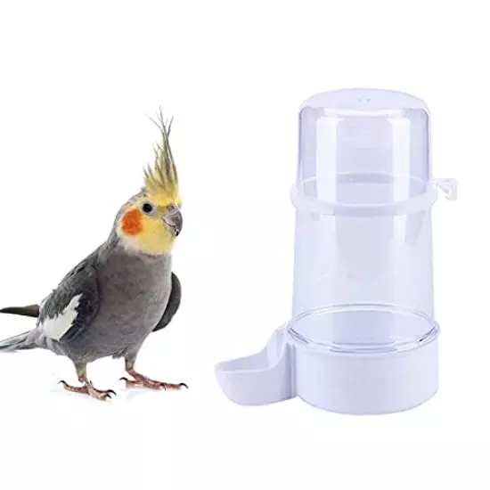 YJJKJ Pet Bird Water Feeder, 13.5 Oz Parrot Water Dispenser, Bird Cage Suspended Automatic Water Dispenser for Parakeet Budgie Cockatiel Lovebirds