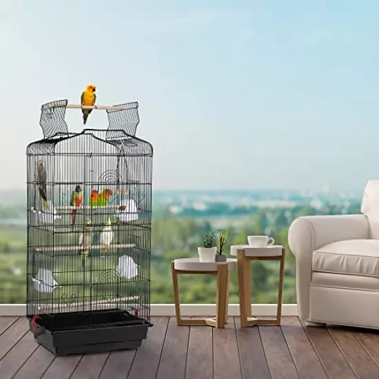 Yaheetech 41" Portable Medium Size Bird Cage for Small Parrots Cockatiels Sun Quaker Parakeets Green Cheek Conures Finches Canary Budgies Lovebirds Travel Bird Cage