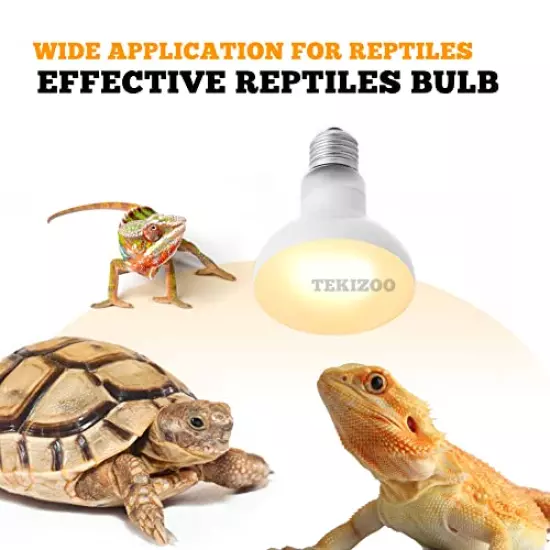 TEKIZOO Reptile Heat Lamp UVA Basking Daylight Spot Bulb For Amphibian,Lizard,Tortoise,Bearded Dragon 100W(3 Pack)