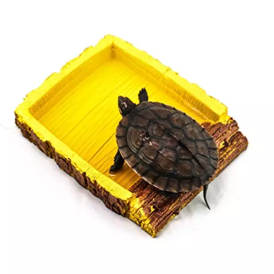 AQUA KT Reptile Ramp Water Bowl Food Dish For Lizard Snake Tortoise Beard Dragon Amphibians Feeding Terrarium Habitat