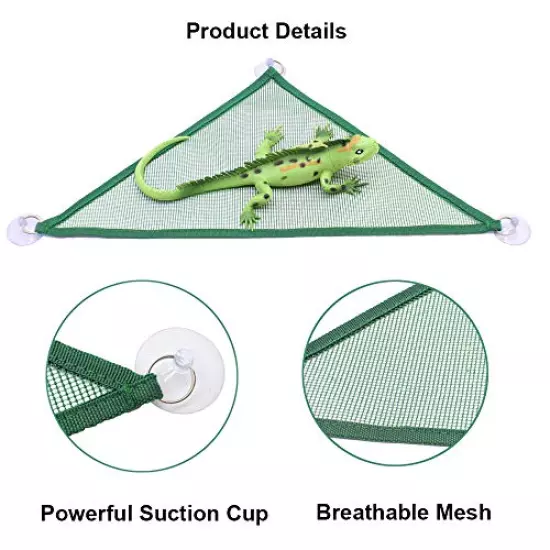 ADOGGYGO Bearded Dragon Lizard Hammock Reptile Hammock Lounger Ladder Bearded Dragon Hammock Accessories For Bearded Dragons Geckos Lizards Reptile Green