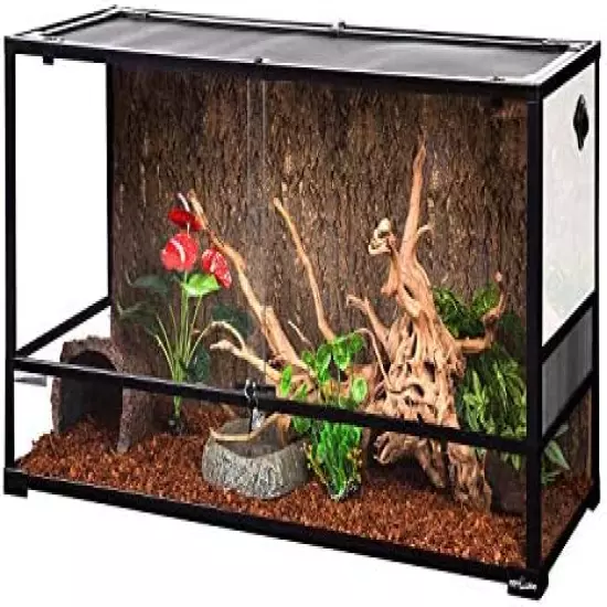 REPTI ZOO Full Tempered Glass Reptile Terrarium Knock-Down Reptile Tank 64 Gallon(48" X 18" X 18") Or 85 Gallon (48" X 18" X 24")