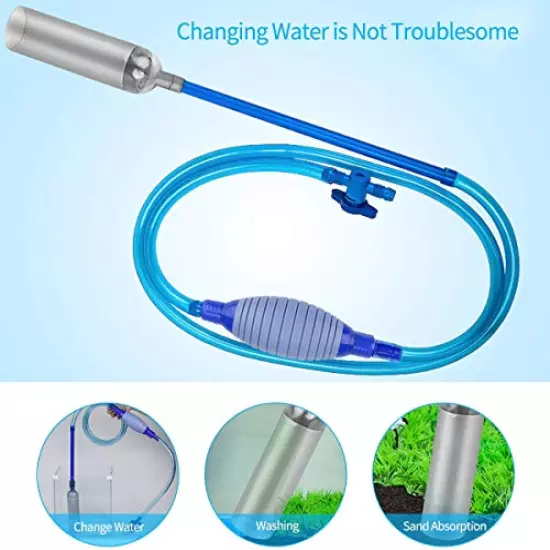 Number-one Fish Tank Cleaner, Aquarium Water Changer Gravel Filter Aquarium Siphon Vacuum Pump Water Changing Sand Washing Adjustable Water Flow with Inbuilt Strainer Outlet Valve Pumping Airbag