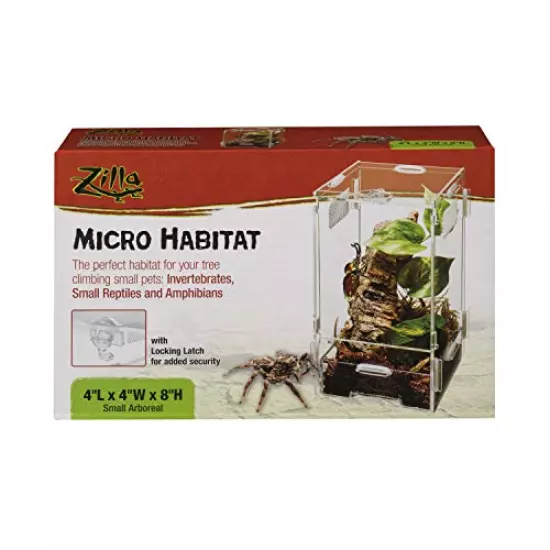 Zilla Micro Habitat Terrariums With Locking Latch Clear