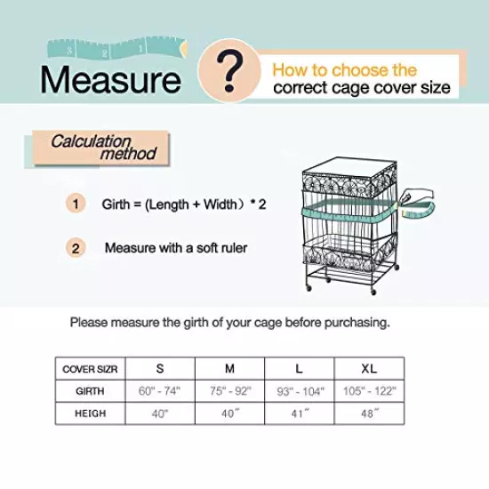 Explore Land Pet Cage Cover with Removable Top Panel - Good Night Cover for Bird Critter Cat Cage to Small Animal Privacy & Comfort