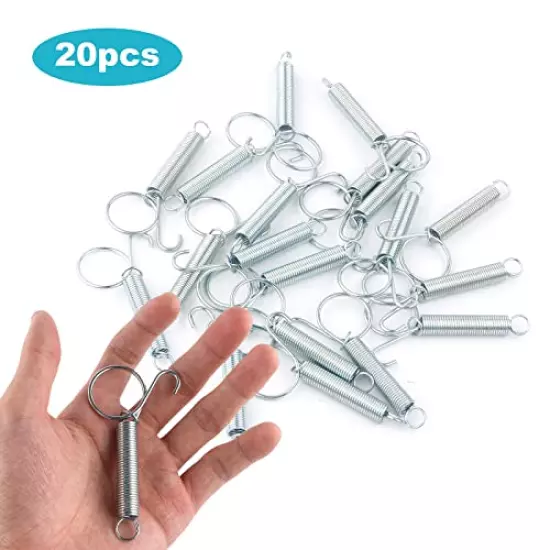 20PCS Spring Latch Hook for Cages Multifunctional Door Metal Finger Spring Door Hook for Fixing Rabbit Birds Dog Cat Parrot Small Animal