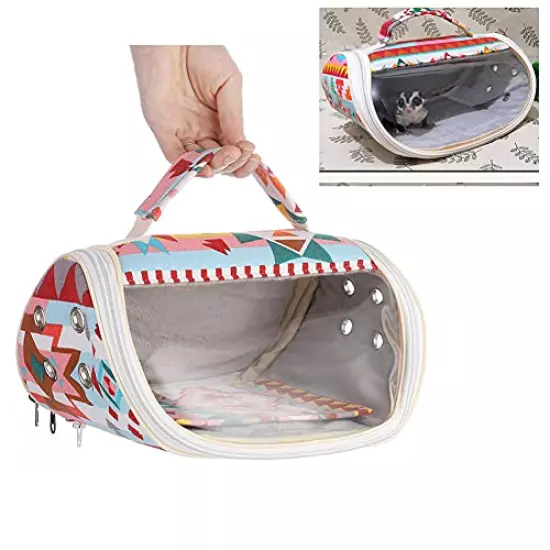 Keersi Bird Carrier Bag Small Pet Portable Breathable Outgoing Bag for Small Parrot Budgie Parakeet Cockatiel Conure Lovebird Finch Canary Amazon Hamster Mice Rat Chinchilla Guinea Pig Squirrel