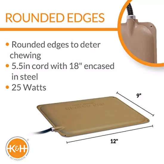 K&H Pet Products Thermo-Peep Heated Pad Tan Petite 9 X 12 Inches