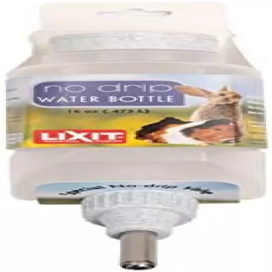 Lixit Top Fill No Drip Water Bottles For Rabbits, Ferrets, Hamsters, Guinea Pigs, Rats, Chinchillas And Other Small Animals Clear