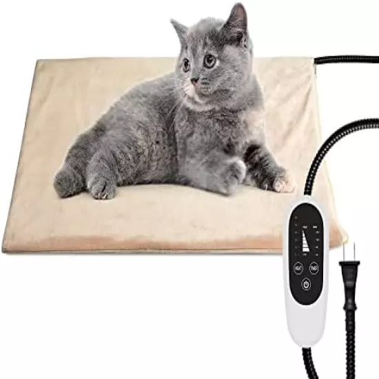 NICREW Pet Heating Pad With Auto Shut Off, Electric Pet Heated Bed Mat For Cats And Dogs, Temperature Adjustable, MET Safety Listed