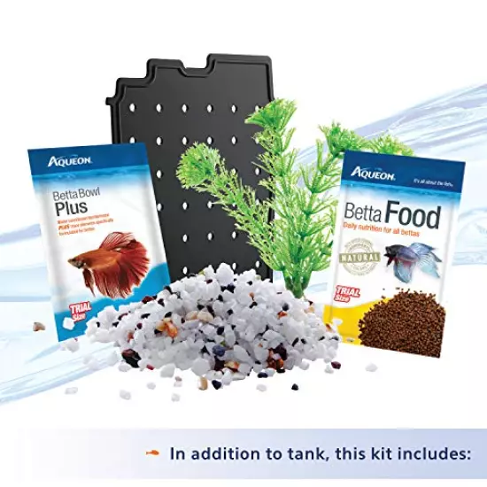 Aqueon Betta Bowl Kit Black .5 Gallon