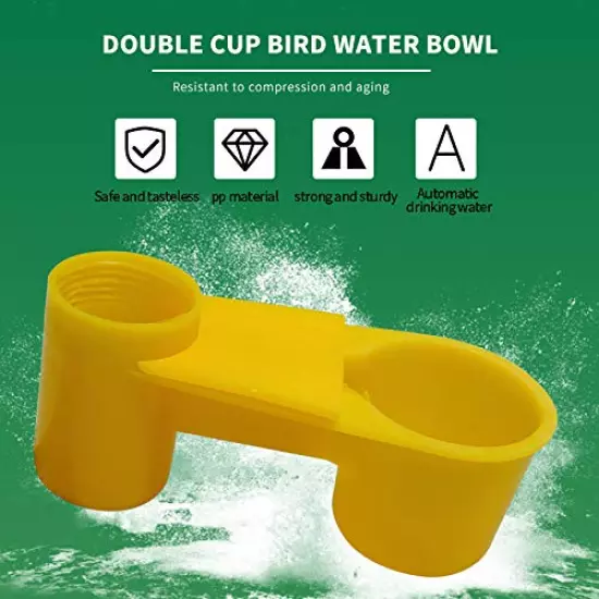 MUDUODUO 12Pcs Automatic Bird Drinker Cups Upgraded Pigeon Water Bottle Feeder for Cage