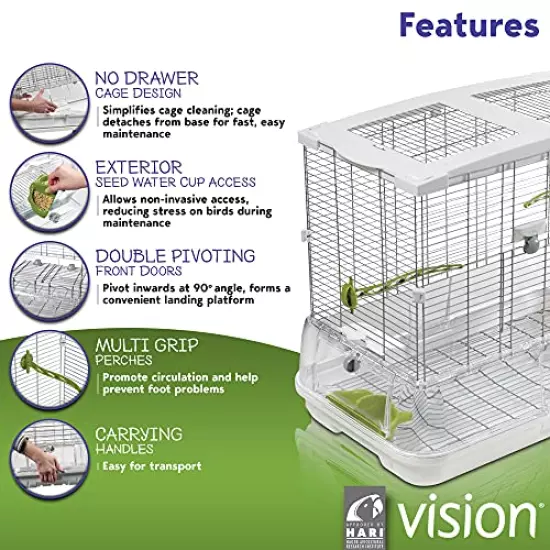 Vision Wire Bird Cage, Bird Home for Parakeets, Finches and Canaries