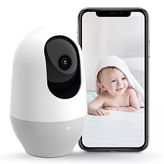 Nooie Baby Monitor, WiFi Pet Camera Indoor, 360-degree IP Camera, 1080P Home Security Camera, Motion Tracking, Super IR Night Vision, Works with Alexa, Two-Way Audio, Motion & Sound Detection