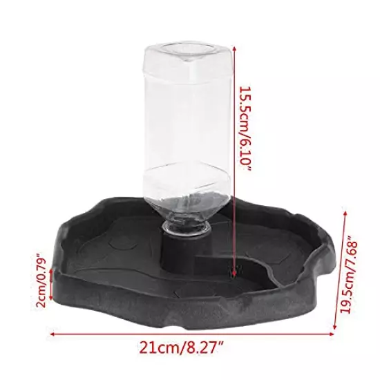 Tfwadmx Reptile Water Bottle, Turtle Food And Water Bowl Automatic Feeders Waterer Tortoise Dispenser Bottle Feeding Dish For Lizard Chameleon