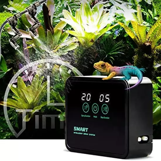 FOUDOUR Reptile Humidifiers Misting System For Reptile Terrariums Rainforest Sprayer Reptile Fogger With Timing Controller For Reptiles/Chameleons/Herbs