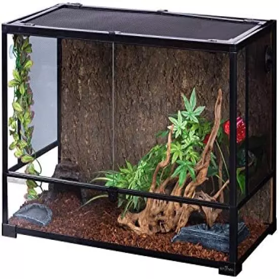 REPTI ZOO Reptile Glass Terrarium,Double Hinge Door With Screen Ventilation Reptile Terrarium 36" X 18" X 18" Or 36" X 18" X 24" Or 24"x18"x36"(Knock-Down)