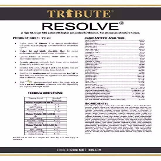 Kalmbach Feeds Tribute Resolve Food for Horses, 50 lb