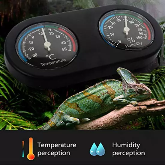 OMEM Reptile Double-Plate Digital Hygrometer Indoor Thermometer Monitor Terrarium Climbing Pet Box Temperature Humidity Gauge