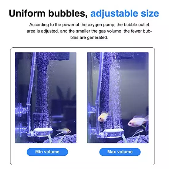 UPETTOOLS Aquarium Air Stone Fish Tank Nano Bubble Stone Kit with Control Valve Quiet Super-High Dissolved Oxygen Diffuser Makes Super Tiny Bubbles for Fish Tank and Hydroponic