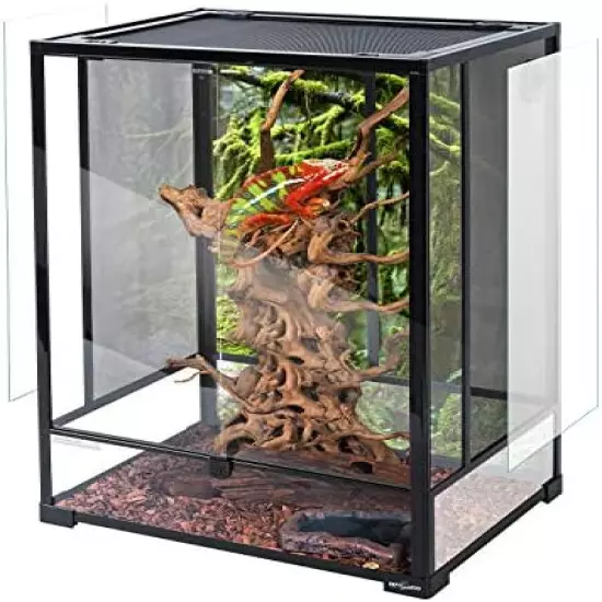 REPTI ZOO Reptile Glass Terrarium,Double Hinge Door With Screen Ventilation Reptile Terrarium 36" X 18" X 18" Or 36" X 18" X 24" Or 24"x18"x36"(Knock-Down)