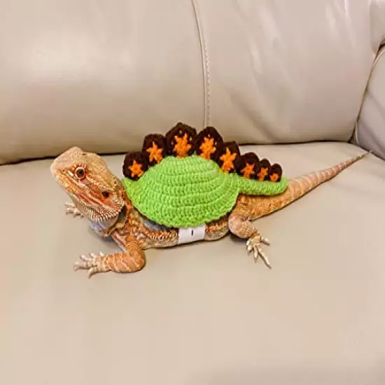 HAICHEN TEC Lizard Sweater for Bearded Dragon - Warm Winter Knitted Dinosaur Costume Handmade Wool Sweater Skin Protection Halloween Party for Lizard Bearded Dragon Crested Gecko Chameleon