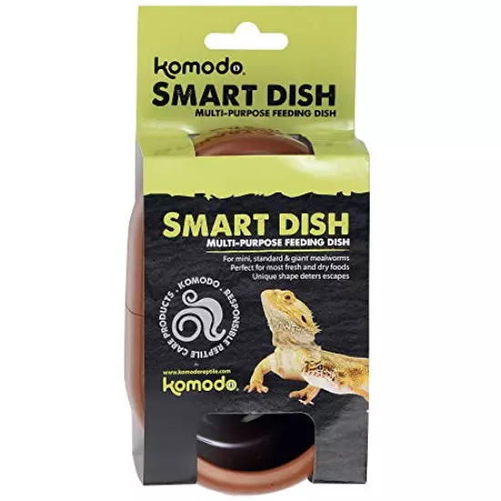 Komodo Smart Dish | Deters Non-Jumping Live Food From Escaping | Accommadates Many Sizes Of Lizards And Aquatic Pets