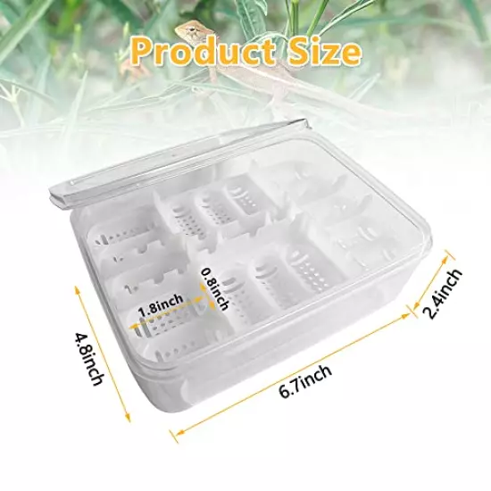 16 Grids Reptile Breeder Box Professional Plastic Reptile Breeding Box Hatching Incubator for Amphibians Snakes Lizards Turtles Tortoises Geckos with Eggs Tray Thermometer Not Included 6.6×4.8×2.4inch