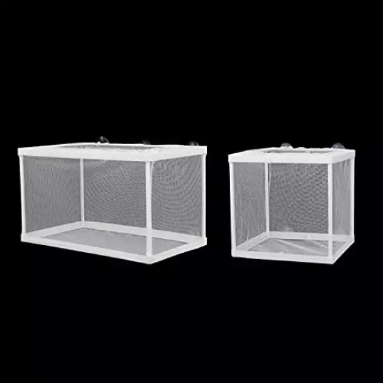 2 Pack Aquarium Fish Breeder Box Large Mesh Box Fry Nursery Net Box Baby Fish Separator Hatchery Fish Tank Divider for Baby Fishes Shrimp Guppy Clownfish Aggressive Fish