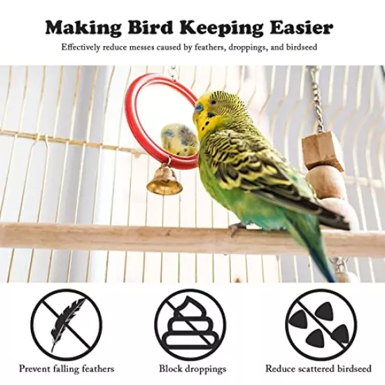 ZOCONE Bird Seed Guards & Catchers Stretchy Adjustable Drawstring Bird Cage Mesh Net Cover Cage Skirt