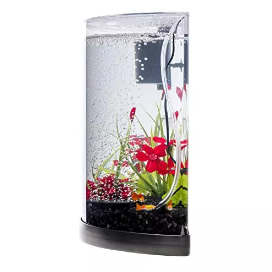 Tetra ColorFusion Half-Moon Shape with Bubbler and Color-Changing Light Disc Aquarium Kit