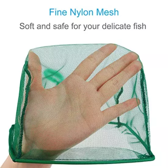 Pawfly 4/6 Inch Aquarium Fish Net Set Fish Catch Nets with Plastic Handle