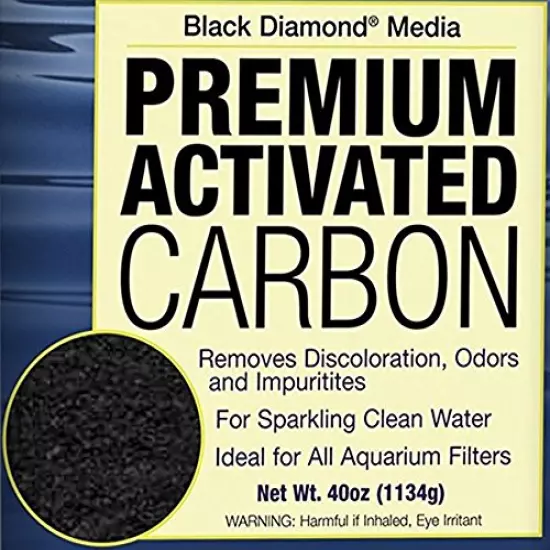 MarineLand Diamond Media Premium Activated Carbon, Blacks & Grays, 40-Ounce (PA0373)