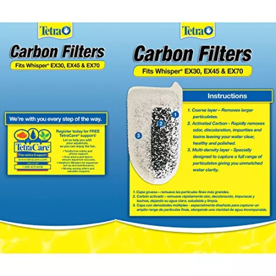 Tetra Carbon Filters, for Aquariums, Fits Whisper EX Filters