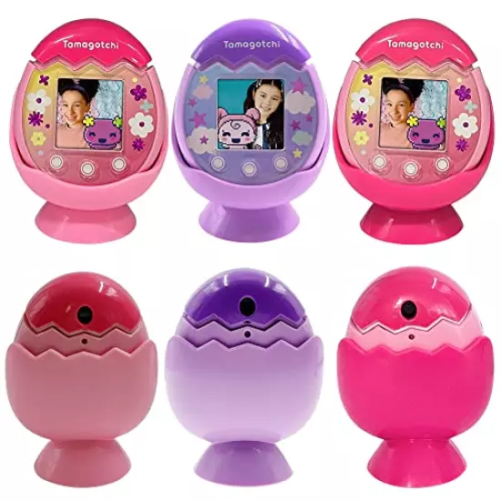 Leo Tube Desktop Dock Cradle Stand for Tamagotchi Pix Interactive Pet Machine with Camera, Holder Stand Compatible with New Tamagotchi Pix Electronic Pet Accessory (Only Holder Stand)（Purple）