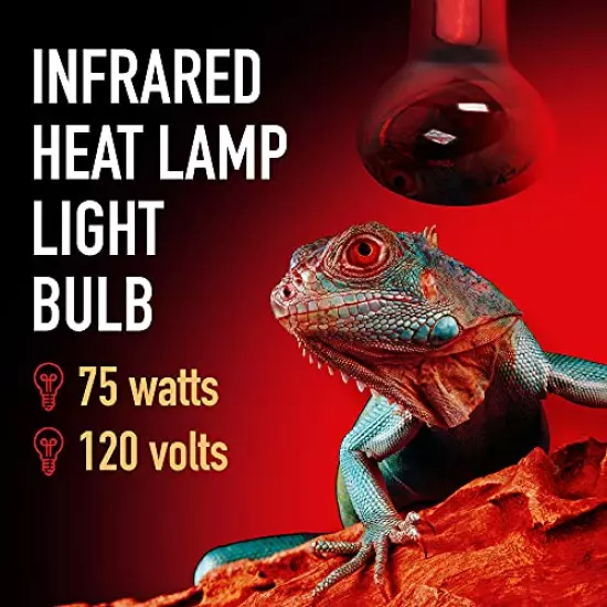 IMPRESA [2-Pack]‌ ‌75‌ ‌Watt‌ ‌Infrared‌ ‌Heat‌ ‌Lamp Bulb‌ ‌for‌ ‌Reptiles‌ ‌-‌ ‌‌ Keeps‌ ‌Your‌ ‌Animals‌ ‌Warm‌ ‌-‌ ‌Red‌ ‌Heat‌ ‌Lamp‌ ‌Bulb‌ ‌Compatible‌ ‌with‌ ‌a‌ ‌Variety‌ ‌of‌ ‌Enclosures‌