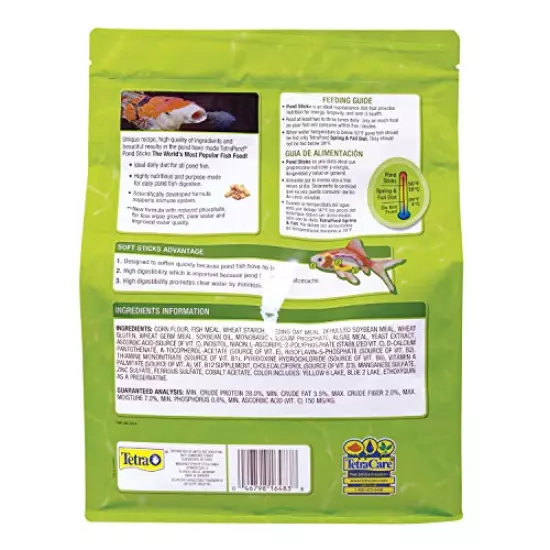 TetraPond Pond Sticks, Pond Fish Food, for Goldfish and Koi, 1.72 Pounds