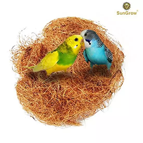 SunGrow Finch Coconut Fiber, Loose Bedding Substrate for Birds Nest Cages