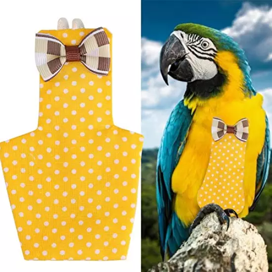 Conlense Birds Diapers are Reusable, Parrot Bird Diapers, Flight Suits, Diapers, Parrot Diapers, pet Bird Clothes, Pigeon Diapers, Row wear (Yellow M)