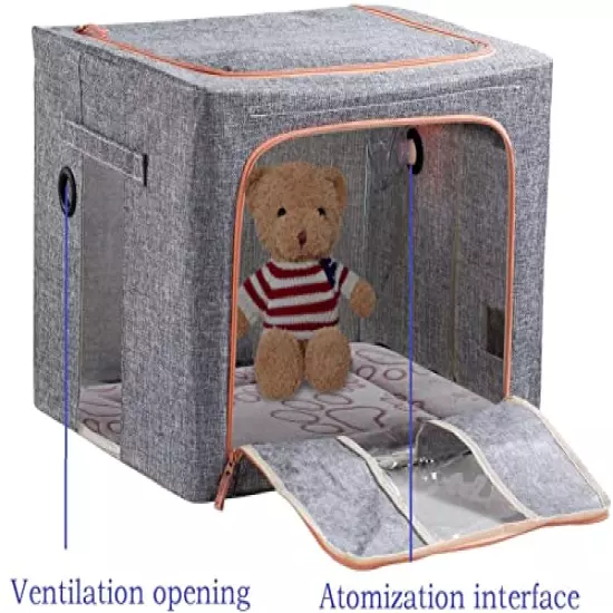 Puppy Incubator, Pet Atomization Oxygen Box, Incubator for Kitten and Puppies, Pet Nncubator with Nebulization Kit and Pet Blanket