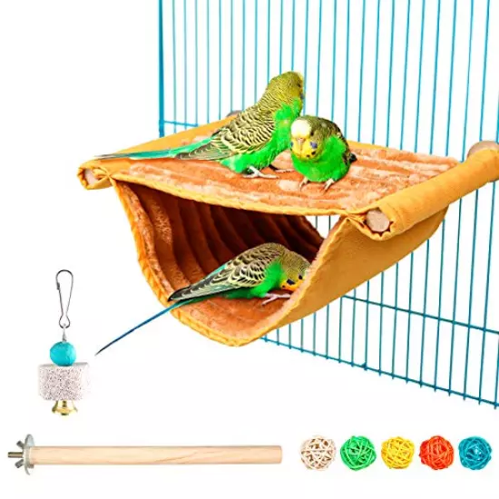 Bird Nest House Winter Warm Parrot House Bed Hammock Tent Toy Bird Cage Perch Stand for Parrots Budgies Parakeet Cockatiels Lovebird Cockatoo Finch Hamster Chinchilla and Other Small Animals