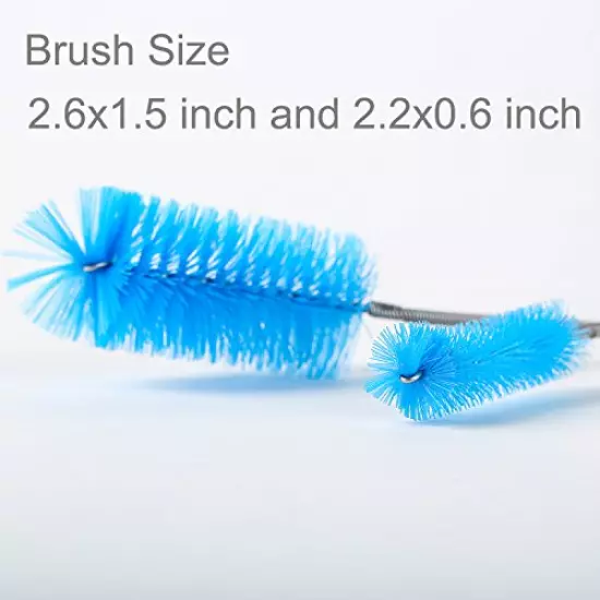 Aquarium Filter Brush Set, Flexible Double Ended Bristles Hose Pipe Cleaner with Stainless Steel Long Tube Cleaning Brush and 10 Pcs Different Sizes Bristles Brushes for Fish Tank or Home Kitchen