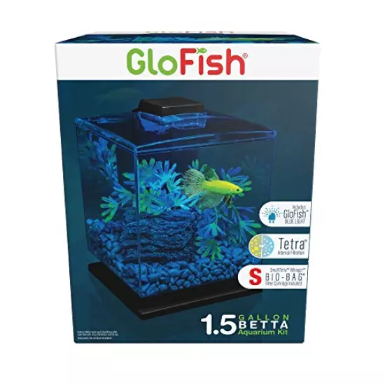 GloFish Aquarium Kit w/Hood, LED Lights and Whisper Filter