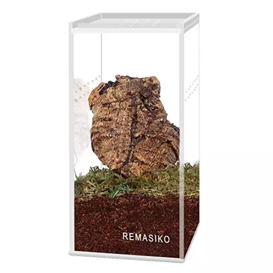 REMASIKO Magnetic Acrylic Reptile Cage 3"x3"x6" Nano Tall Enclosure Transparent Reptile Breeding Box Terrarium Tank Tarantula Scorpion Sling Isopods Invertebrates Insect Mantis