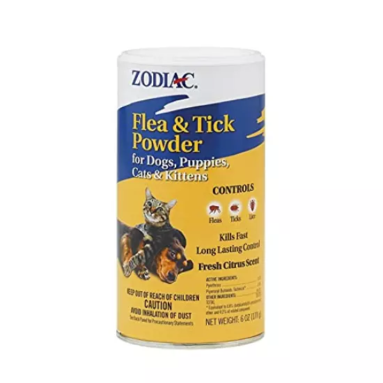 Zodiac Flea & Tick Powder for Dogs, Puppies, Cats & Kittens