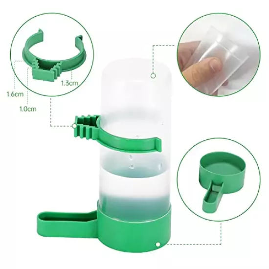 Gosear Bird Water Dispenser for Cage, Bird Water Bowl Automatic No Mess Gravity Feeder Bird Watering Supplies for Pet Parrot, Parakeets, Cockatiel, Budgie Lovebirds and Other Birds