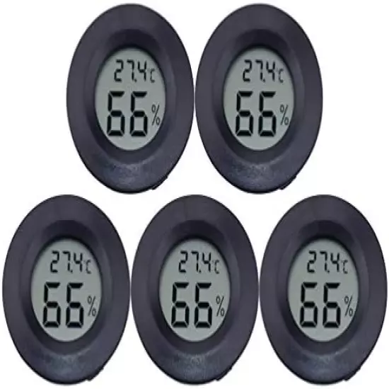 POPETPOP Round Digital Hygrometer Thermometer - Mini Hygrometer Thermometer Electronic Digital Hygrometer Acrylic Reptile Pet Humidity Meter For Humidors Greenhouse 4pcs