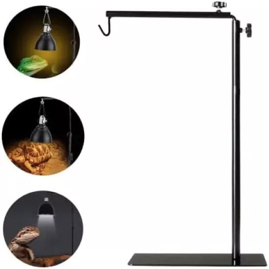 BETAZOOER Reptile Lamp Stand Adjustable Floor Light Holder Stand Landing Lamp Stand Bracket Metal Lamp Support For Reptile Glass Terrarium Heating Light